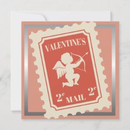 Cartão De Festividades Dia dos Namorados Romântico .2 centavo cupido Selo