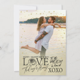 Cartão De Festividades Dia dos Namorados Romântico Dourado