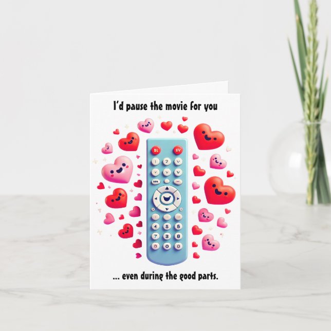 Cartão De Festividades Dia dos Namorados Romântico | Eu Pausaria o Filme (Frente)