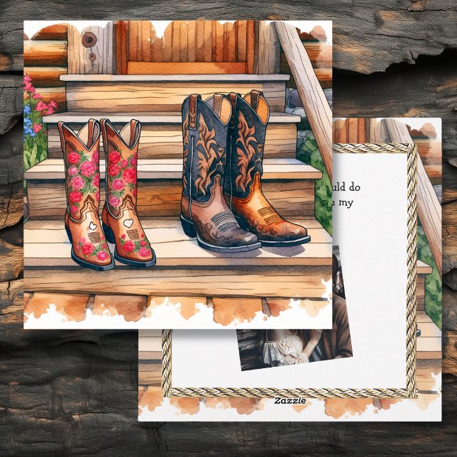 Cartão De Festividades Dia dos Namorados Rústico Country e Western (Criador carregado)