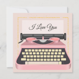 Cartão De Festividades Dia dos Namorados Tipo de Máquina de Escrever Româ