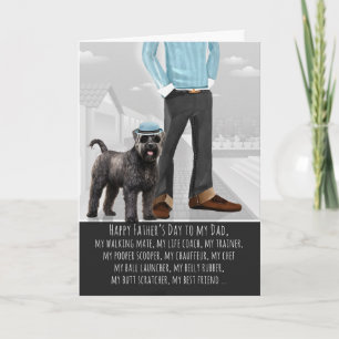 Cartão De Festividades Dia dos Pais engraçado do cão Bouvier des Flandres