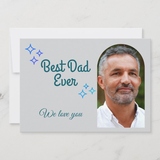 Cartão De Festividades Dia dos Pais Foto e Mensagem Personalizadas (Frente)