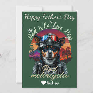 Cartão De Festividades dia dos pais, pai de cachorro, motocicletas, simpl