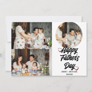 Cartão De Festividades Dia dos Pais personalizado, colagem de três fotos