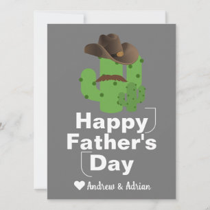 Cartão De Festividades dia dos pais simples, camisa de cacto cowboy Bigod