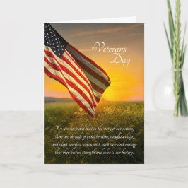 Cartão De Festividades Dia dos Veteranos Bandeira Americana Nascer do Sol