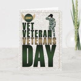 Cartão De Festividades Dia dos Veteranos da Camuflagem Verde e Tan