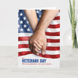 Cartão De Festividades Dia dos Veteranos Gerações Vermelho Branco e Azul
