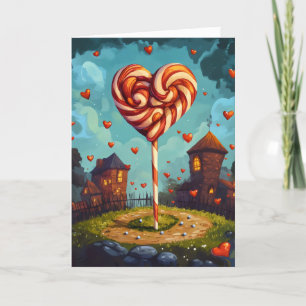 Cartão De Festividades Dia Engraçado da Árvore Lollipop