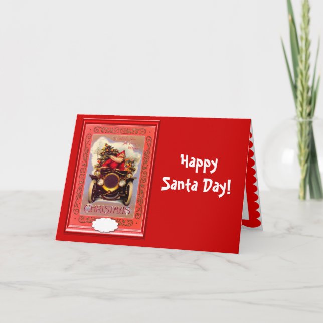 Cartão De Festividades Dia feliz do papai noel (Frente)