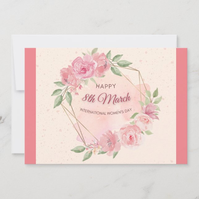 Cartão De Festividades Dia Internacional da Mulher (Frente)