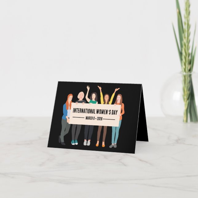 Cartão De Festividades Dia Internacional da Mulher (Frente)