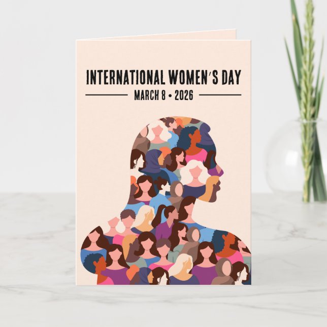 Cartão De Festividades Dia Internacional da Mulher (Frente)