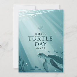 Cartão De Festividades Dia Mundial da Tartaruga Arte de Tartaruga Marinha