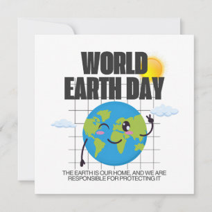 Cartão De Festividades Dia Mundial da Terra - 22 de abril Proteja nosso