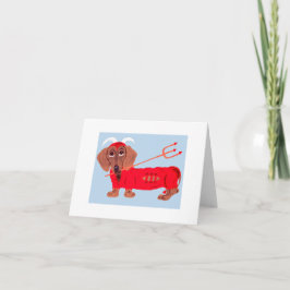 Cartão De Festividades Diabo Dachshund