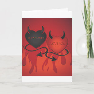 Cartão De Festividades Diabo do Coração - Vermelho Namorados - Eu Amo Voc