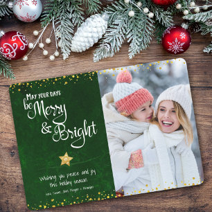 Cartão De Festividades Dias Alegre e Brilhante Foto Personalizada Estrela