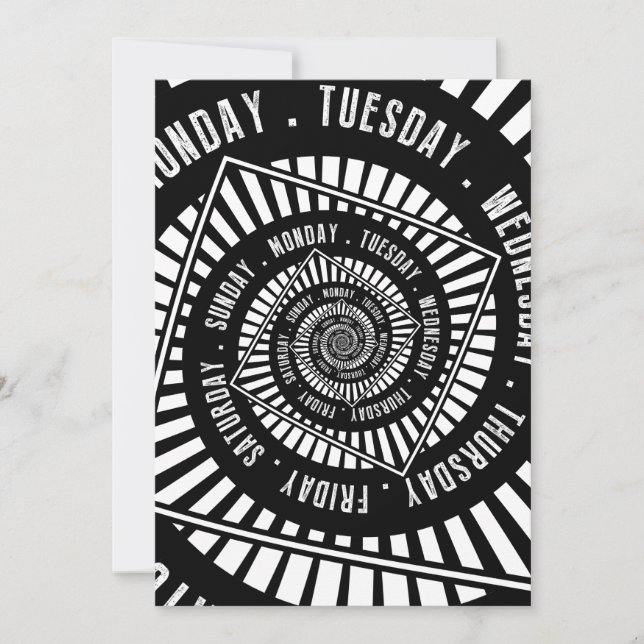 Cartão De Festividades Dias da Semana (Frente)