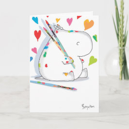 Cartão De Festividades Dias de os namorados ARTISTA HIPPO de Boynton