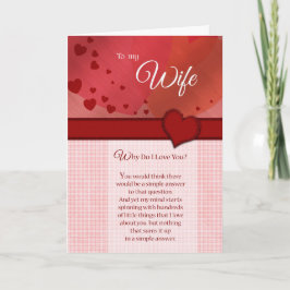 Cartão De Festividades Dias de os namorados - Esposa, por que eu te amo?