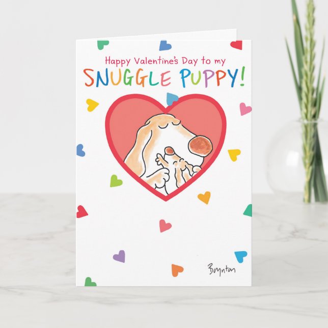 Cartão De Festividades Dias de os namorados SNUGLE PUPPY de Boynton (Frente)