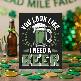 Cartão De Festividades Dias de São Patrício Cerveja Humor Pub