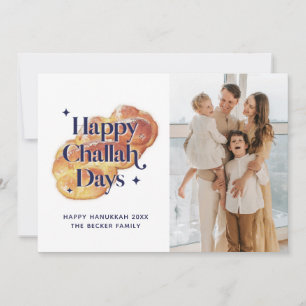 Cartão De Festividades Dias engraçados e felizes de Challah Hanukkah Foto