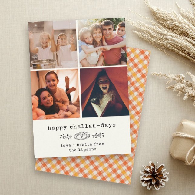 Cartão De Festividades Dias Felizes de Challah Colagem de Fotos Modernos  (Criador carregado)