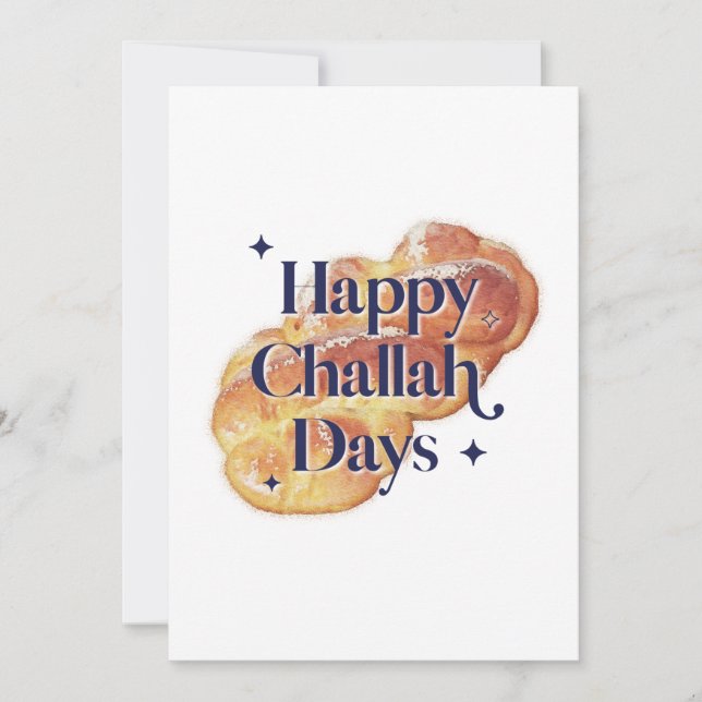 Cartão De Festividades Dias Felizes de Challah de Hanukkah Aquarela 2022 (Frente)