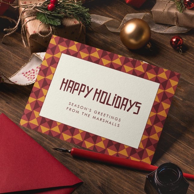 Cartão De Festividades Dias felizes Padrão do meio século retrô (Criador carregado)