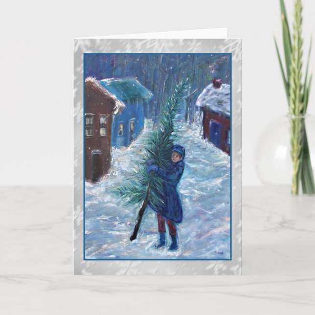 Cartão De Festividades Dicken's Tale Art Christmas Card (Frente)