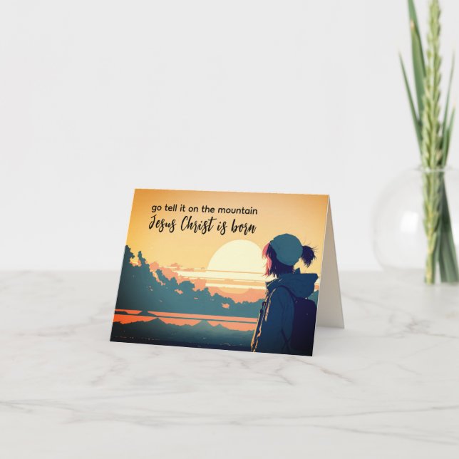 Cartão De Festividades Diga-o sobre a montanha que Jesus Cristo é Nascer (Frente)
