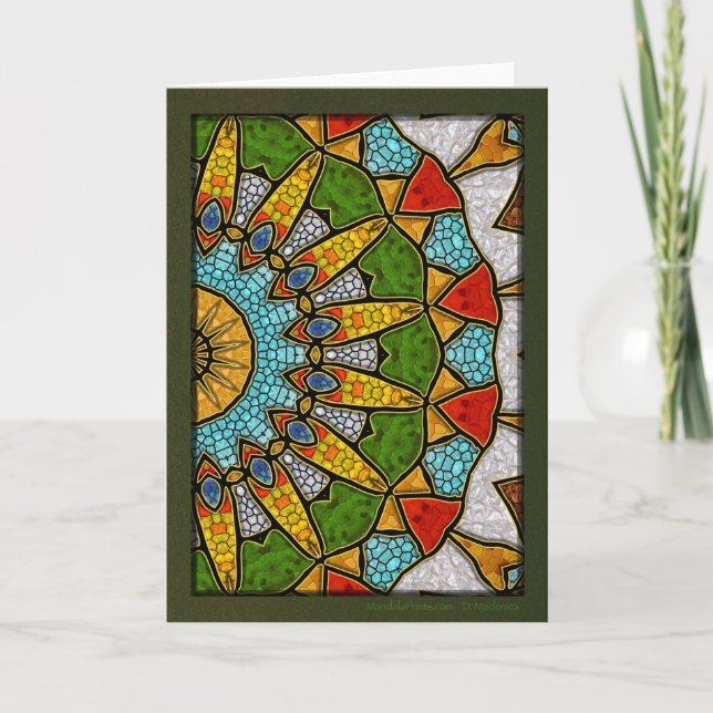 Cartão De Festividades Digital Sapphire Mandala (Frente)