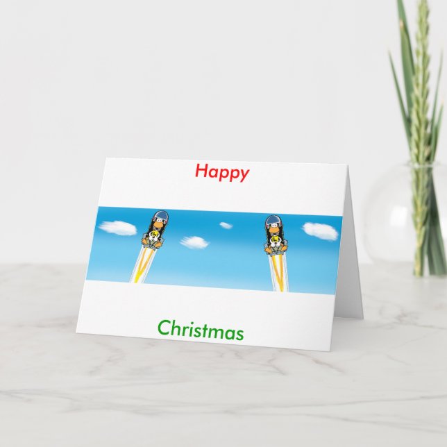 Cartão De Festividades Ding Duck Ejector Seat Christmas Card (Frente)
