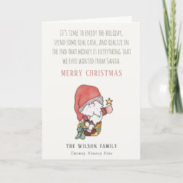 Cartão De Festividades Dinheiro engraçado Papais noeis de abundância de d