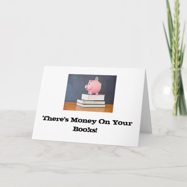 Cartão De Festividades Dinheiro nos seus Livros! (Frente)