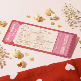 Cartão De Festividades Dinner & A Movie Love Ticket Valentine’s Day