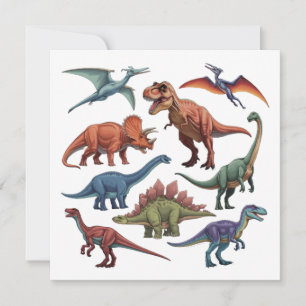 Cartão De Festividades Dinossauro