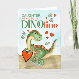Cartão De Festividades Dinossauro T-Rex Namorados Filha Seja Meu DINOtine