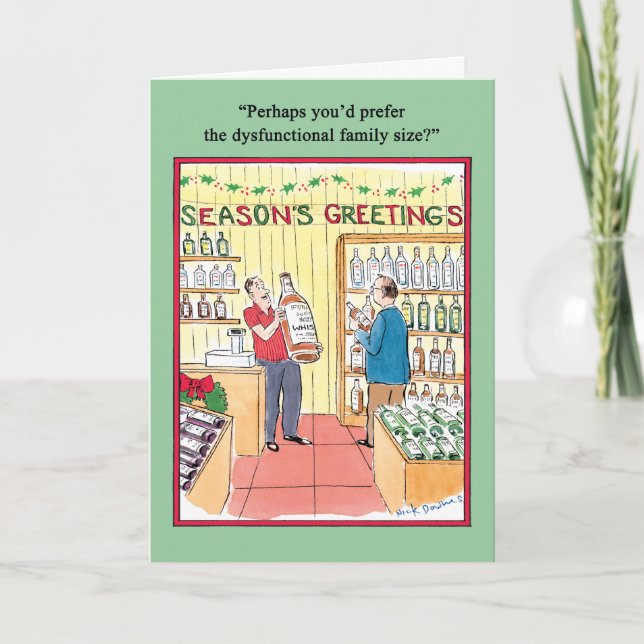 Cartão De Festividades Disfunctional Family Humor Greeting Card (Frente)