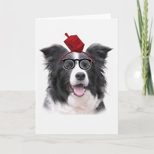 Cartão De Festividades Ditzy Dogs~Original Greeting Card~Border Collie (Frente)