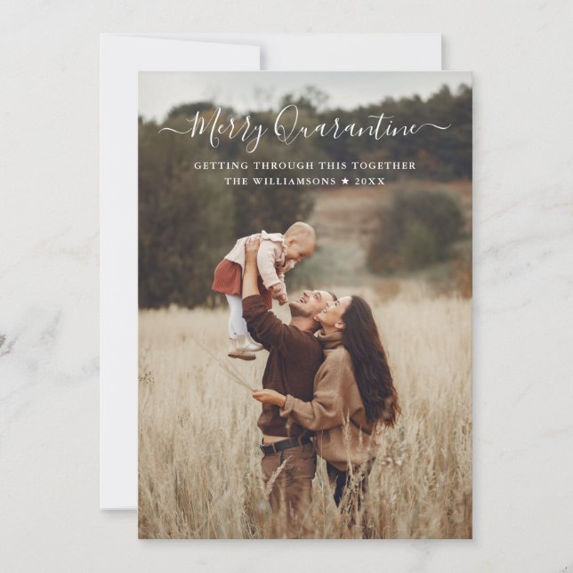 Cartão De Festividades Diverão em Família no Natal em Quarentena Foto com (Frente)