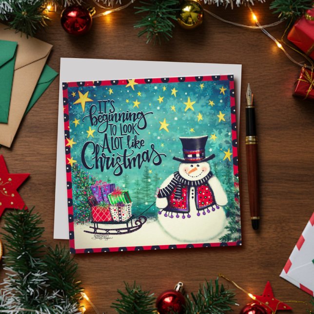 Cartão De Festividades Diversão Começando a Parecer Um Neve De Natal (Criador carregado)