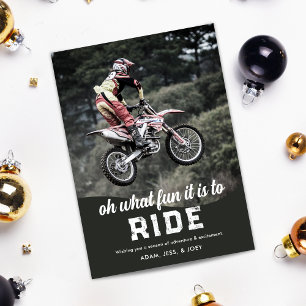 Cartão De Festividades Diversão de Motocross para andar de Natal Foto