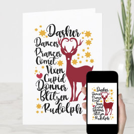 Cartão De Festividades Diversão de Papais noeis de Script Preto Nome da R