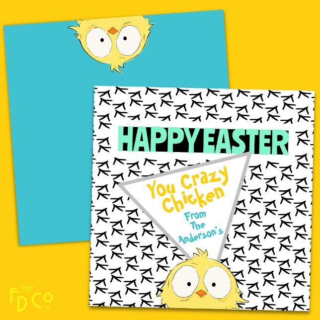 Cartão De Festividades Diversão "Felz pascoa Seu Frango Louco" | Páscoa (Criador carregado)