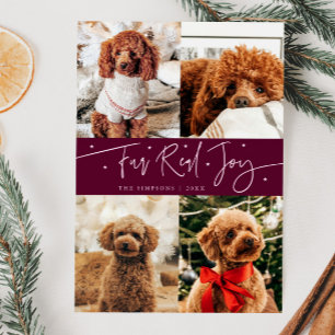 Cartão De Festividades Diversão Fur Real Joy Foto de Cachorro Cranberry N