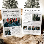 Cartão De Festividades Diversão Única do Jornal Que Foto De Natal De Um A<br><div class="desc">Comemore os destaques do seu ano com nosso cartão de Natal único "Quê Ano". Projetado no estilo de um jornal moderno, este cartão oferece uma maneira criativa de compartilhar suas memórias e marcos favoritos. Com seções personalizáveis para fotos e legendas, é perfeito para mostrar tudo o que fez este ano...</div>